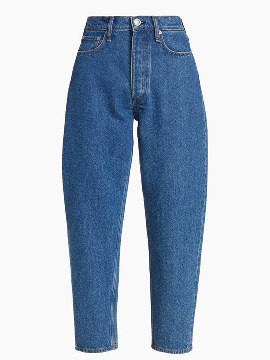 rag & bone Cropped High-Rise Blue Denim Jeans - Picture 2 of 9